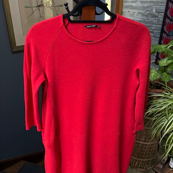 Marimekko RELLETYS Red Wool Blend 3/4 Sleeve A-Line Knee-Length Dress Size XS - Picture 3 of 12